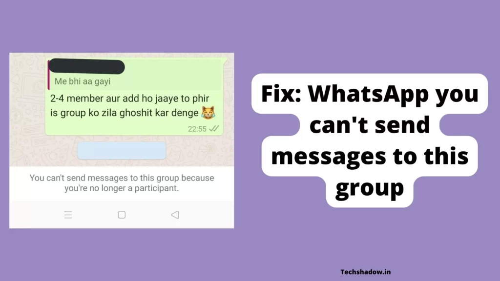 Fix WhatsApp you cant send messages to this group